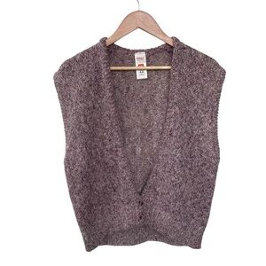 VINTAGE St Michael Mohair Sleeveless Cardigan Vest Purple